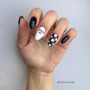 nail art blanco y negro